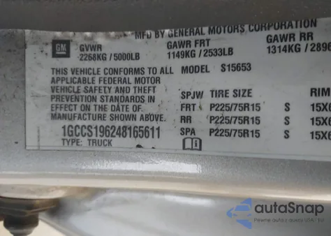 2004 Chevrolet Colorado Ls из США, поврежденный, VIN 1GCCS196248165611